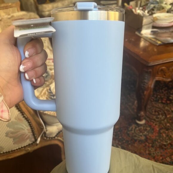 40 OZ TUMBLER STAINLESS STEEL VACUM WITH LID AND STRAW BLUE GIFT - Picture 2 of 8